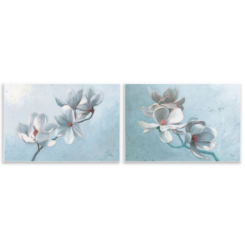 Ensemble de 2 plaques murales simples "Magnolia Branch Blossoms" par Wellington Studio, H 13 po x l 19 po