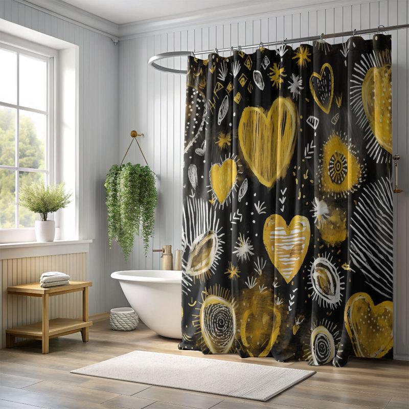 Rideau de douche Gilded Love - Premium, H 74 po x l 71 po