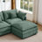 Modular Sectional Sofa, 102 Inch L Shaped Couch Set For Living Room, 3-Seater Comfy Cloud Couches With Movable Ottoman, DIY Combination, Chenille, Mint Green-1393562604-1393562603