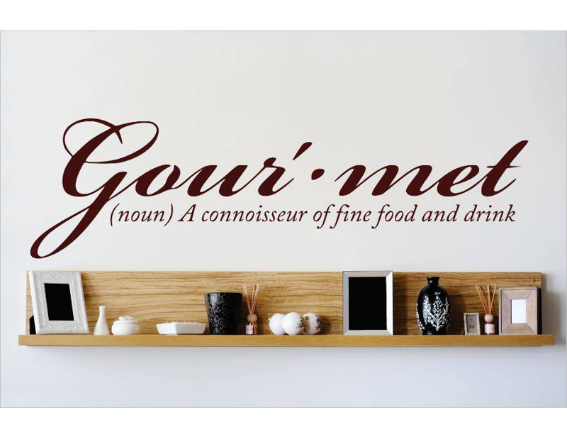 Décalcomanie murale gourmet, H 6 po x l 30 po x P 0,16 po, Brun
