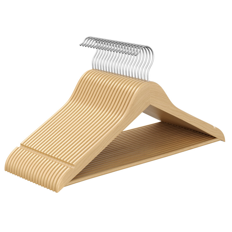 Solid Wood Standard Hanger for Suit/Coat, Natural Beige