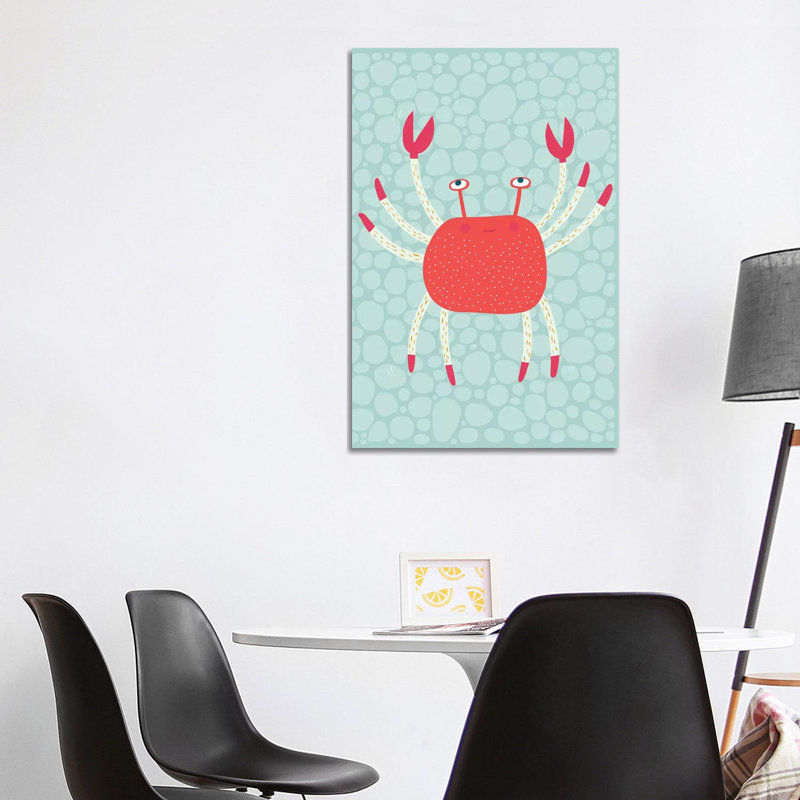 Crabe par Nic Squirrell - impression d'art graphique, H 40 po x l 26 po x P 1,5 po, Toile tendue, Pas de tapis