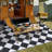 Outdoor Rug Plastic Reversible Rug Waterproof Patio Rug for Outdoor Camping Deck Beach RV Porch Patio and Backyard Black and White 8*10-138044924-138044925