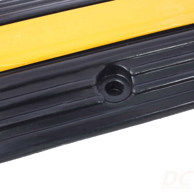 Cable Protector Ramp Rubber Speed Bumps 2 Pack Of 1 Channel 6600Lbs Load Capacity With 12 Bolts Spike For Asphalt Concrete Gravel Driveway (1 Channel, 2 Pack)