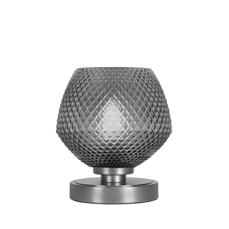 Lampe d'appoint avec verre Luna, Argent, Argent, Noir / transparent
