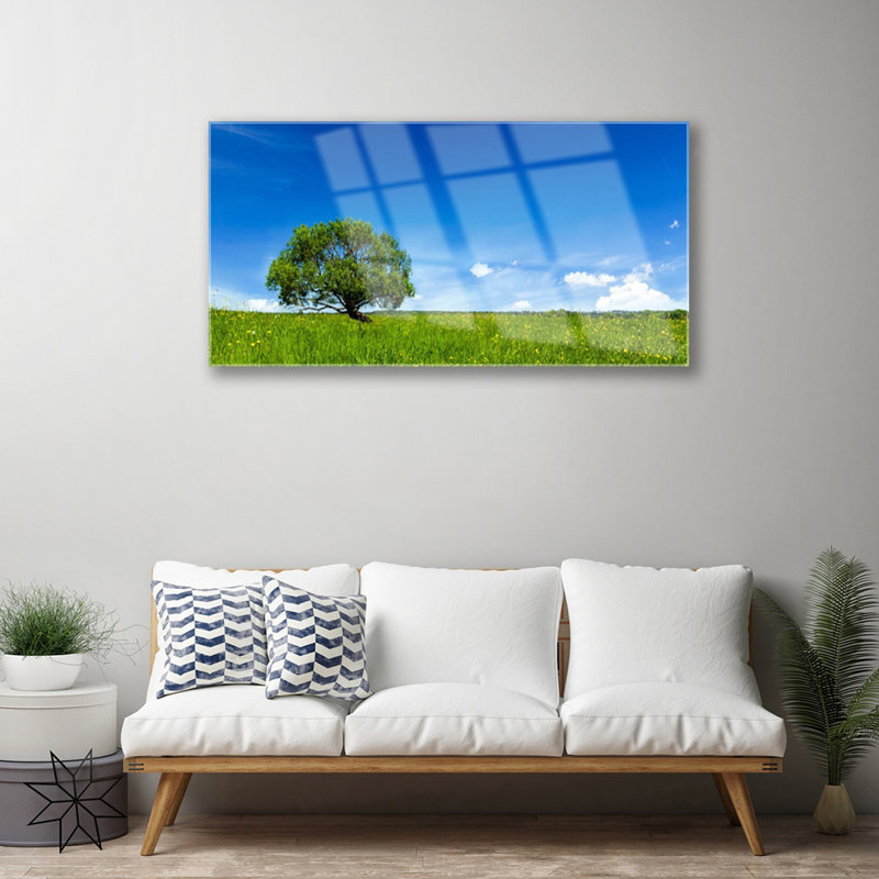 Nature Grass Tree - No Frame Print on Glass