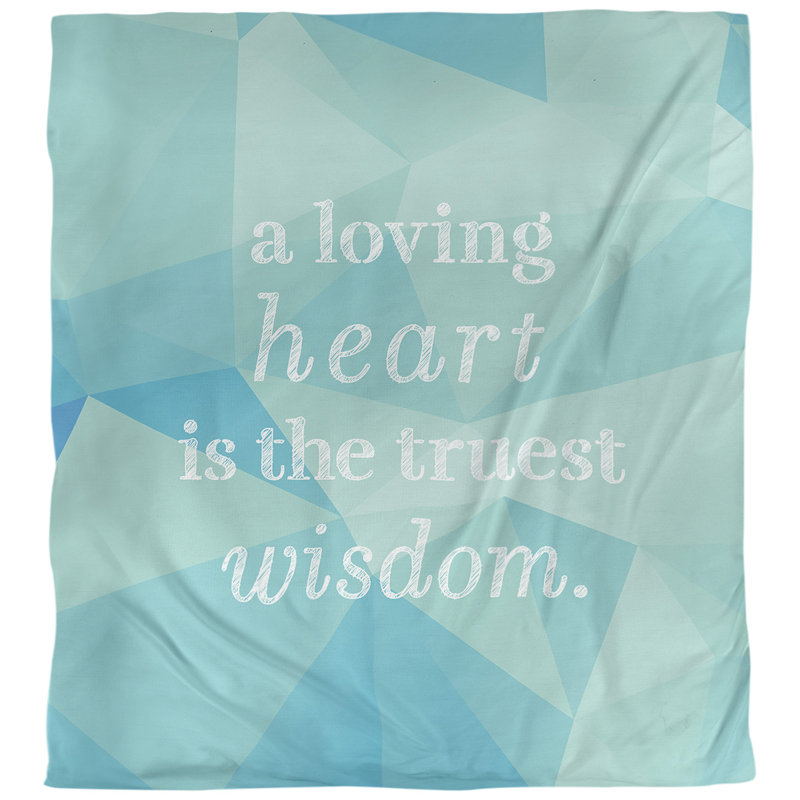 Housse de couette simple Love and Wisdom Quote, Housse de couette pour grand lit, Zircon