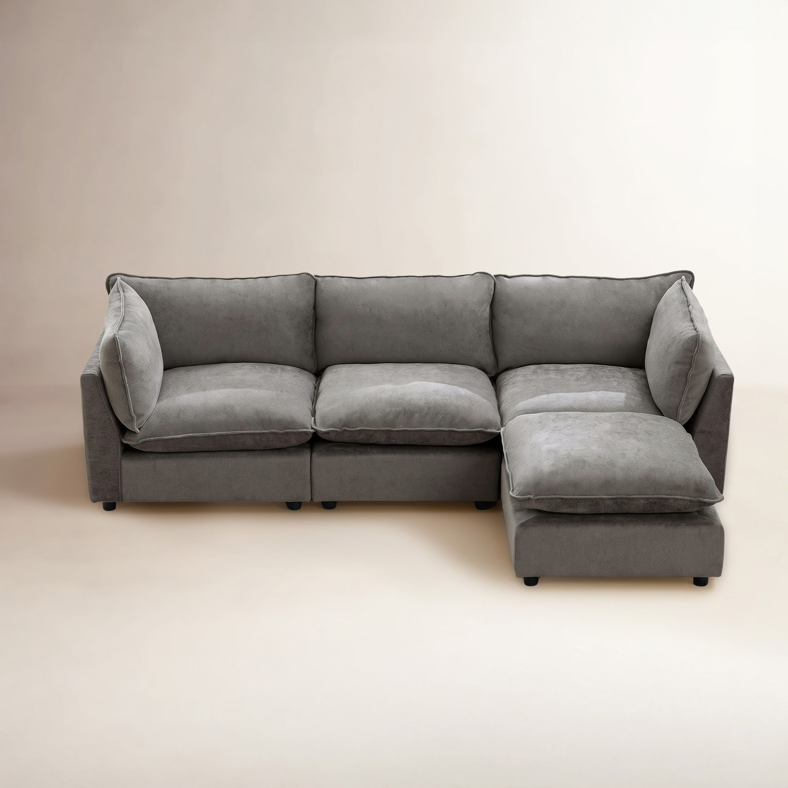 Eagan Modular Sectional, Gray Chenille
