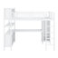 Lit mezzanine en métal avec garde-robe et bureau en L, avec cubes de rangement et tablettes-154663202