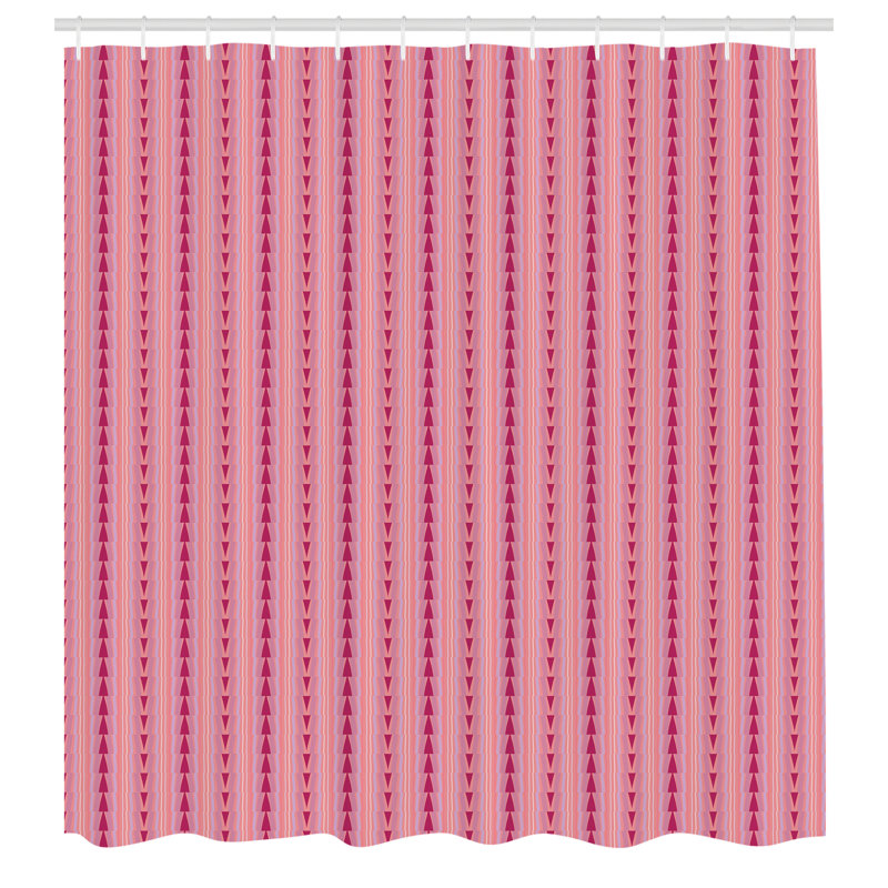 East Urban Home Abstract Shower Curtain Pinkish Triangles Multicolor, 75"H x 69"W