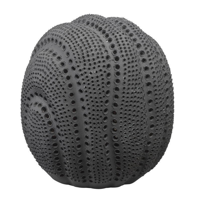 Matte Black Hand-Perforated Porcelain Decorative Sphere