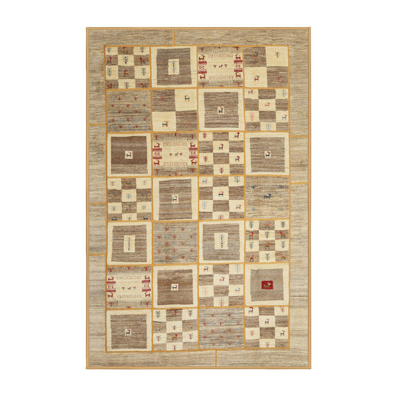 Tapis olive / crème Niesha Southwestern, Rectangle 7 pi x 9 pi