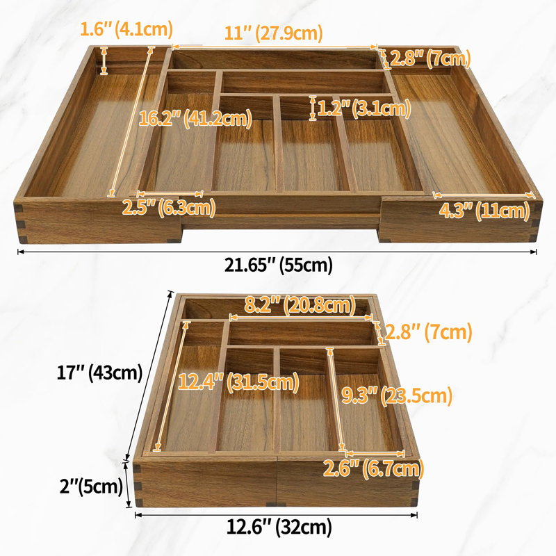 Organisateur de tiroir de cuisine Luxury Acacia