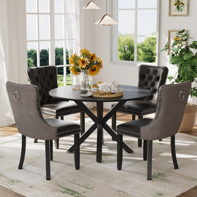 Round Kitchen Table and Chairs Set for 4 by House of Hampton