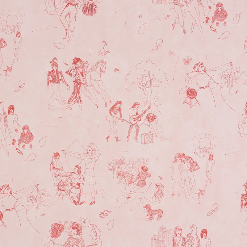 Schumacher x Peg Norriss Toile De Femmes Wallpaper, Citron
