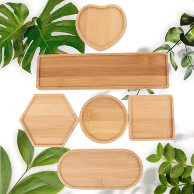 6-Piece Wooden Mosaic Art Tray Set