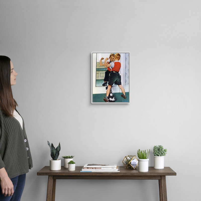 Art mural sur toile The Muscleman, Cadre flottant blanc, H 18 po x l 14 po x P 1,75 po