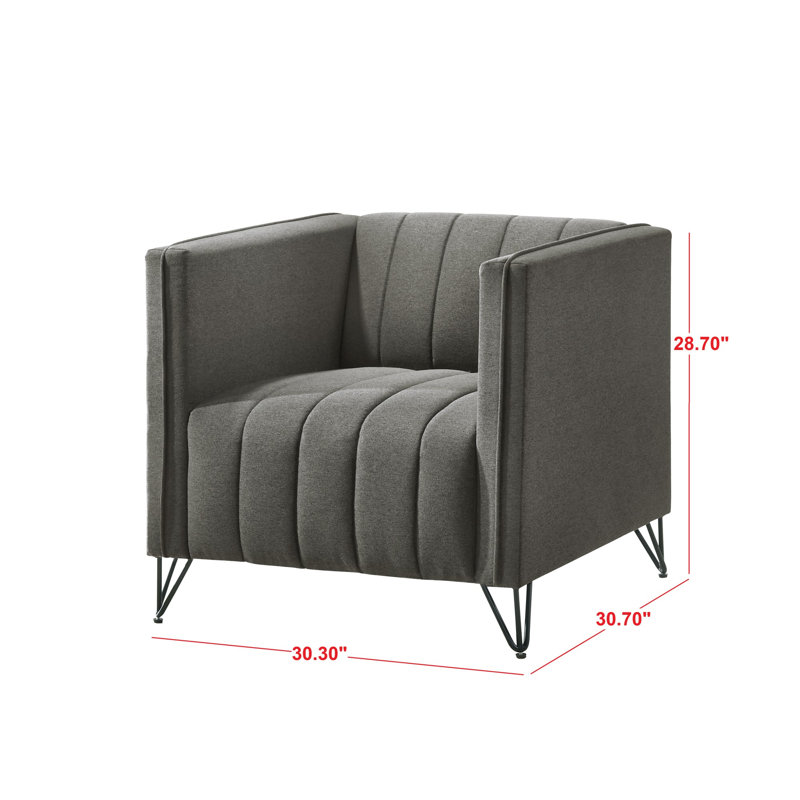 Fauteuil Chylee, Lin gris
