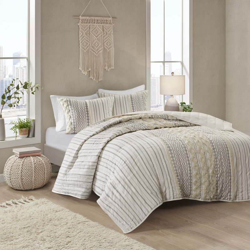 Imani Cotton Coverlet Set, King/Cal King Coverlet + 2 King Shams