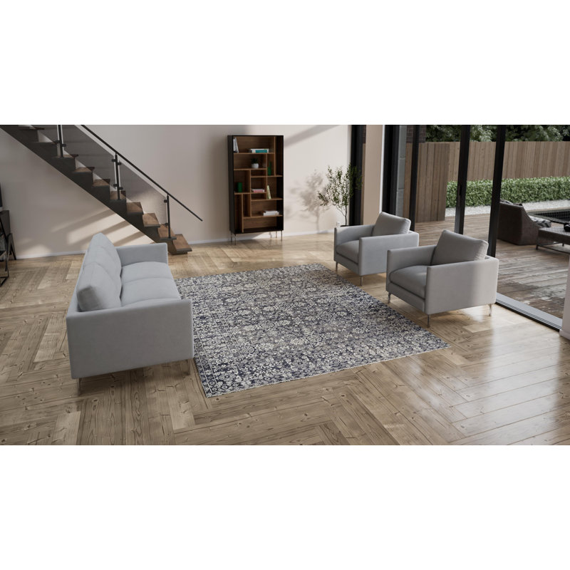Gray Alchemy Geometric Transitional Wool Silk Blend Rug - 8' x 10'1"