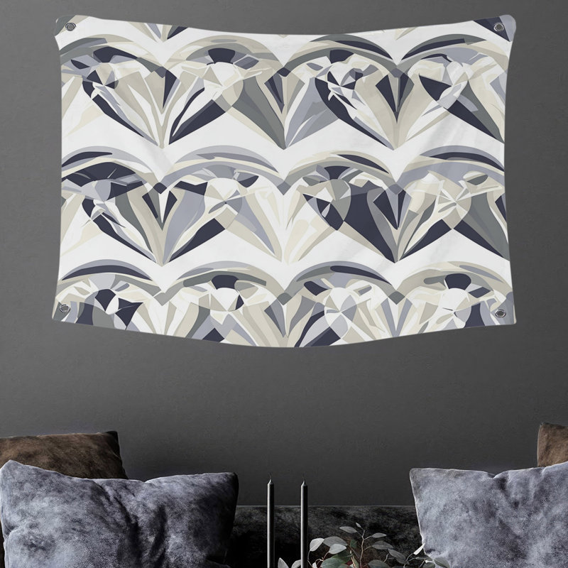 Hearts Wall Tapestry -  Geometric Wall Decor, 88" H x 104" W