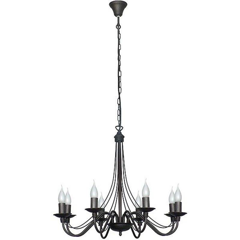 Gwendoline 8 - Light Candle Style Chandelier, Black