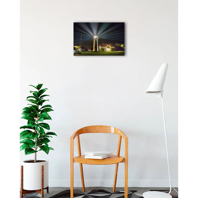 " Lighthouse At Night With Beacon Light Strobe "
