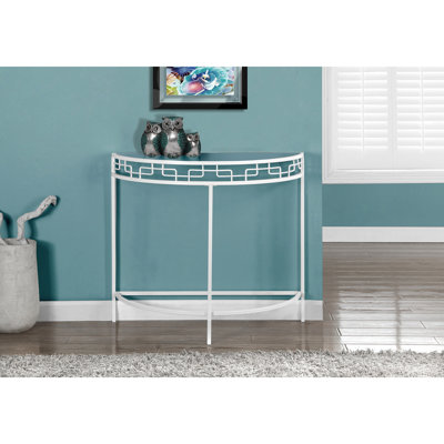 Accent Table, Console, Entryway, Narrow, Sofa, Living Room, Bedroom, Clear Tempered Glass Metal, Contemporary, Modern
