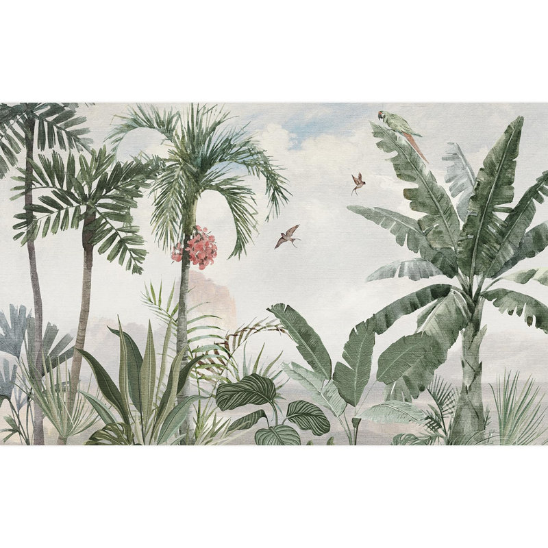 Tropical Leaf Peel & Stick Floral Border, 120" L x 192" W