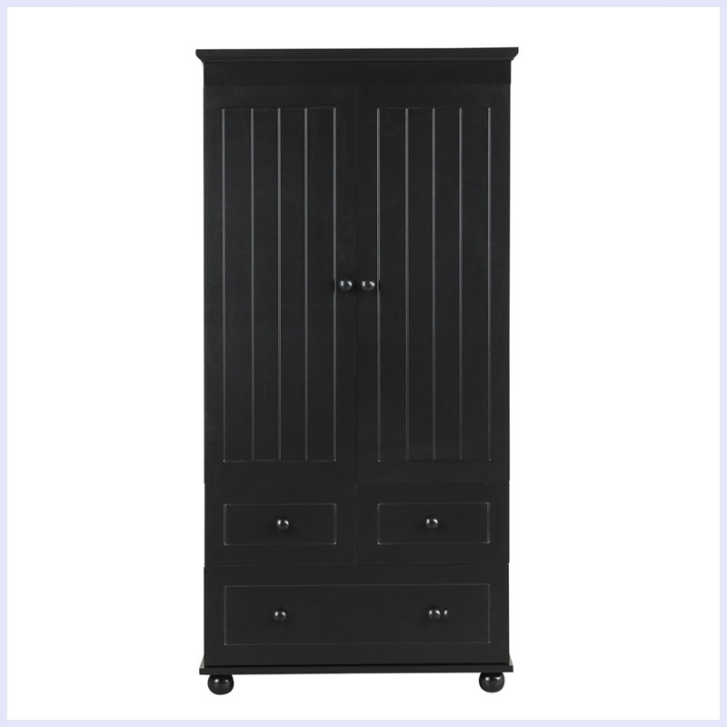 Grande armoire de rangement avec trois tiroirs pour la salle de bain, Noir