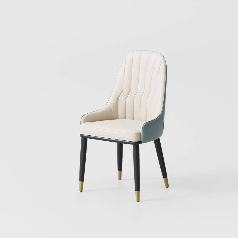 Modern PU Feather & Steel Dining Chair