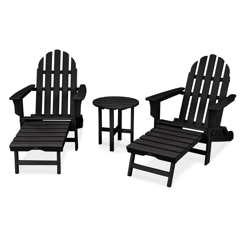 TREX Outdoors Cape Cod 3-Piece Ultimate Adirondack Set, Charcoal Black