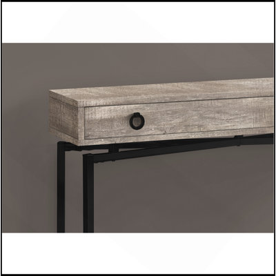 Table d'appoint, console, vestibule, étroit, canapé, tiroir de rangement, salon, chambre à coucher, stratifié beige, métal noir, contemporain, moderne