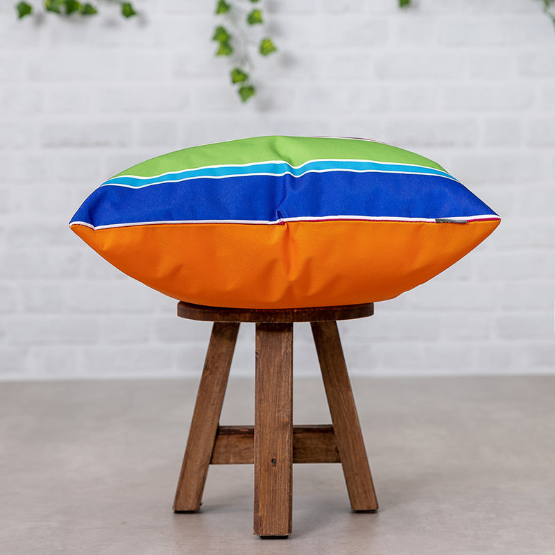 Bean Bag Bazaar Stripe Indoor-Outdoor Cushion, Technicolour