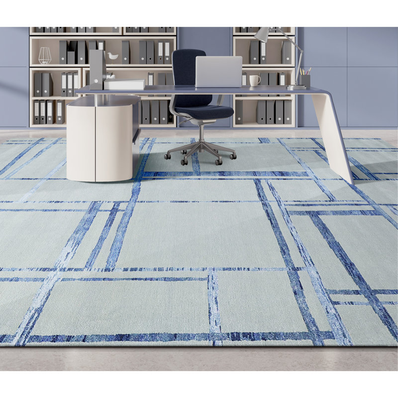 Handmade Wool Patchwork Area Rug, Rectangle 6' x 9'