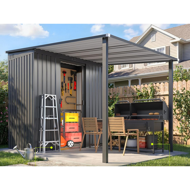Metal Lean-To Shed & Pergola Combo