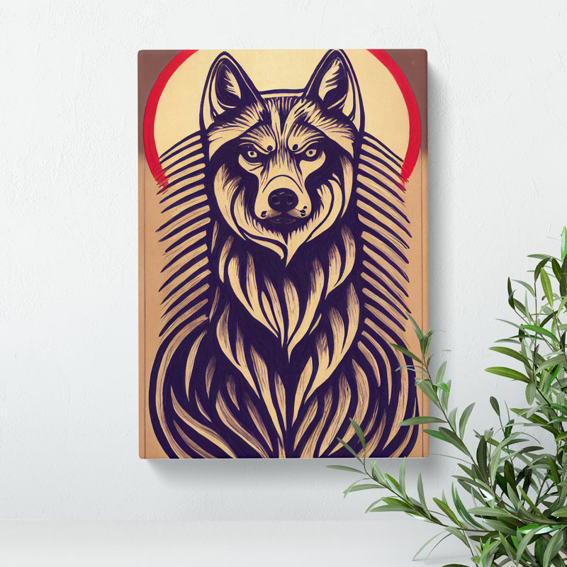 Abstract Wolf Art No.2 - Wrapped Canvas, 76cm H x 50cm W x 3cm D