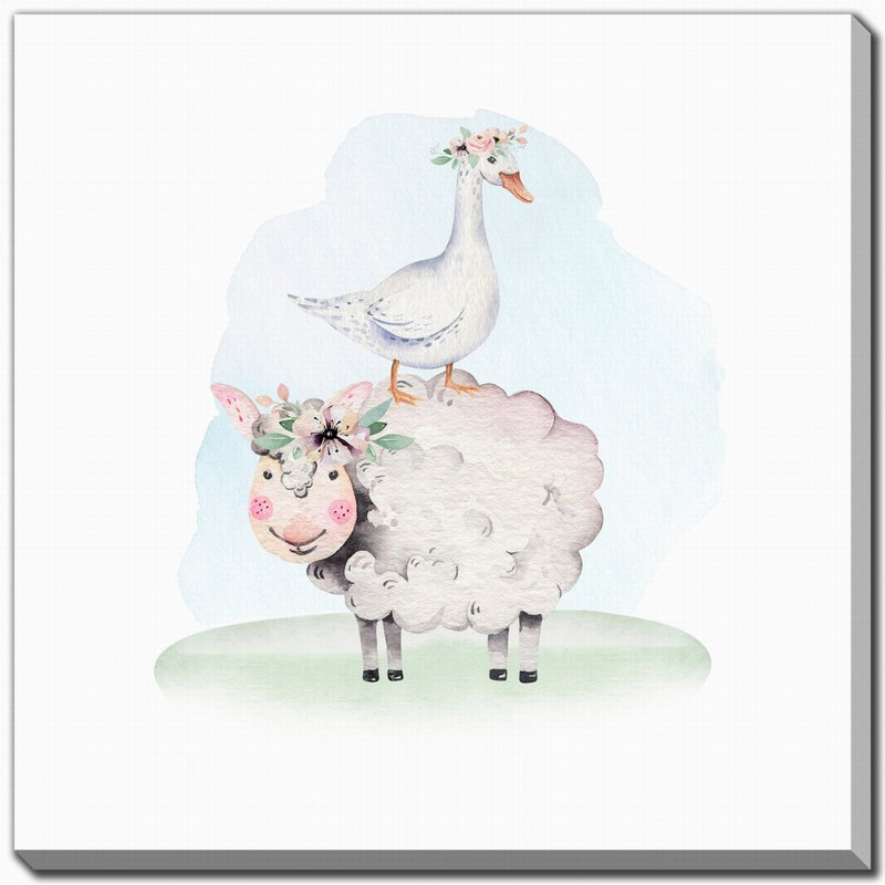 «Farm Buddies Group 2», art mural sur toile, H 38 po x l 38 po