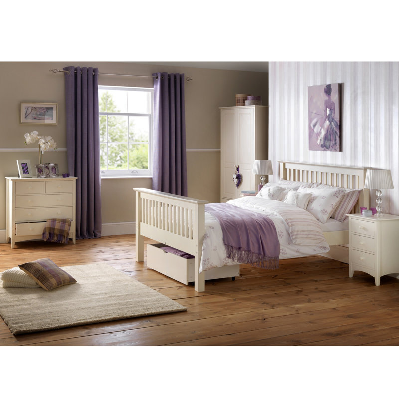 Kingsbury 44cm W Solid + Manufactured Wood Bedside Table