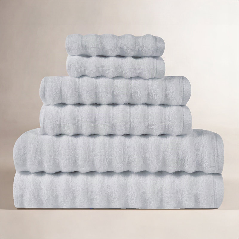 Sergio Zero Twist 6 Piece Towel Set, Light Blue