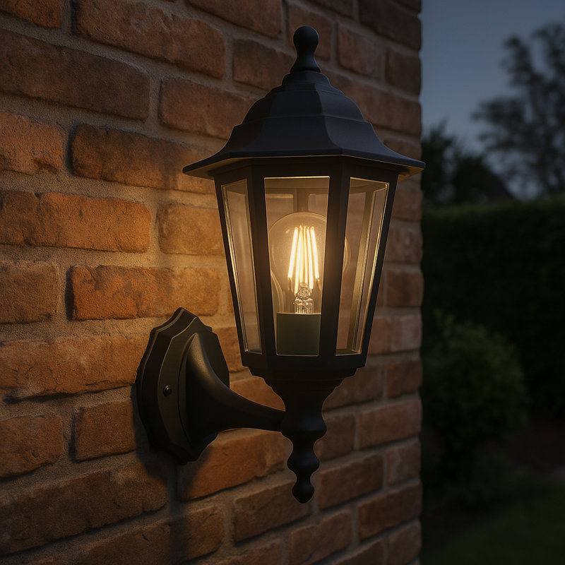 Olgiata-E Plastic Classic Outdoor Wall Light, Matte Black