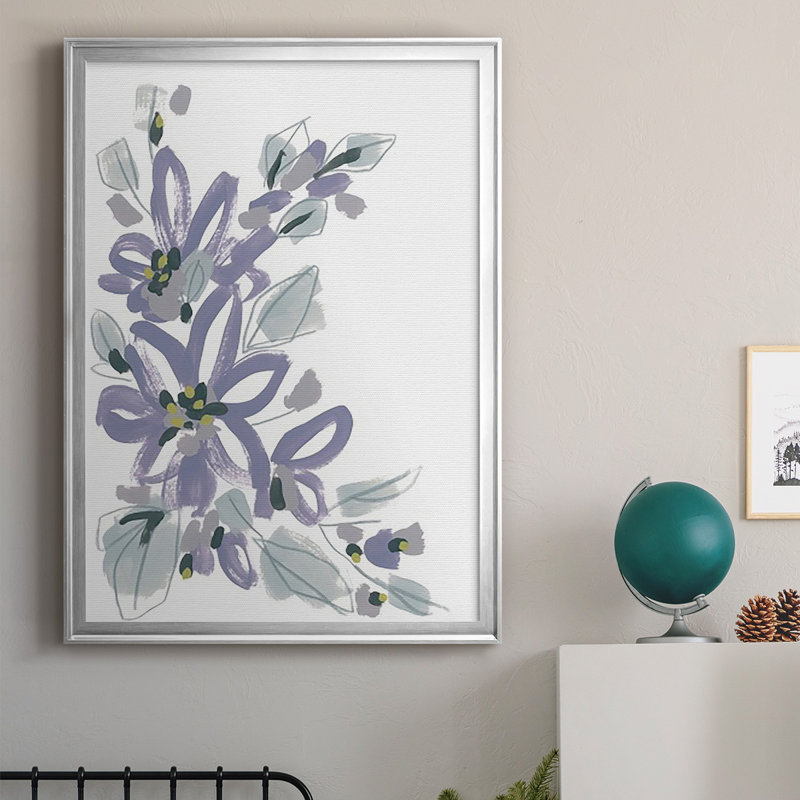 Periwinkle Patch I, reproduction d'art encadrée, H 24,5 po x l 18,5 po x P 1 po, Argent