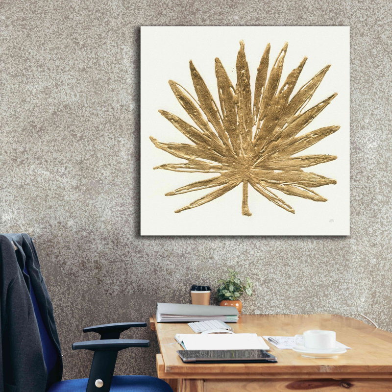 «Gilded Palm VIII» par Chris Paschke, estampe numérique sur toile, H 37 po x l 37 po x P 1,5 po