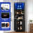 Corner Wine Bar Cabinet with Glass Racks and RGB LED Lights-1218981383