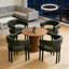 Ensemble de 2 chaises de salle à manger modernes, chaises de style tonneau revêtues de similicuir avec dossier incurvé et accoudoirs intégrés, structure en métal, idéales pour la cuisine, le salon ou un restaurant, couleur verte.-1524809903-1524809902