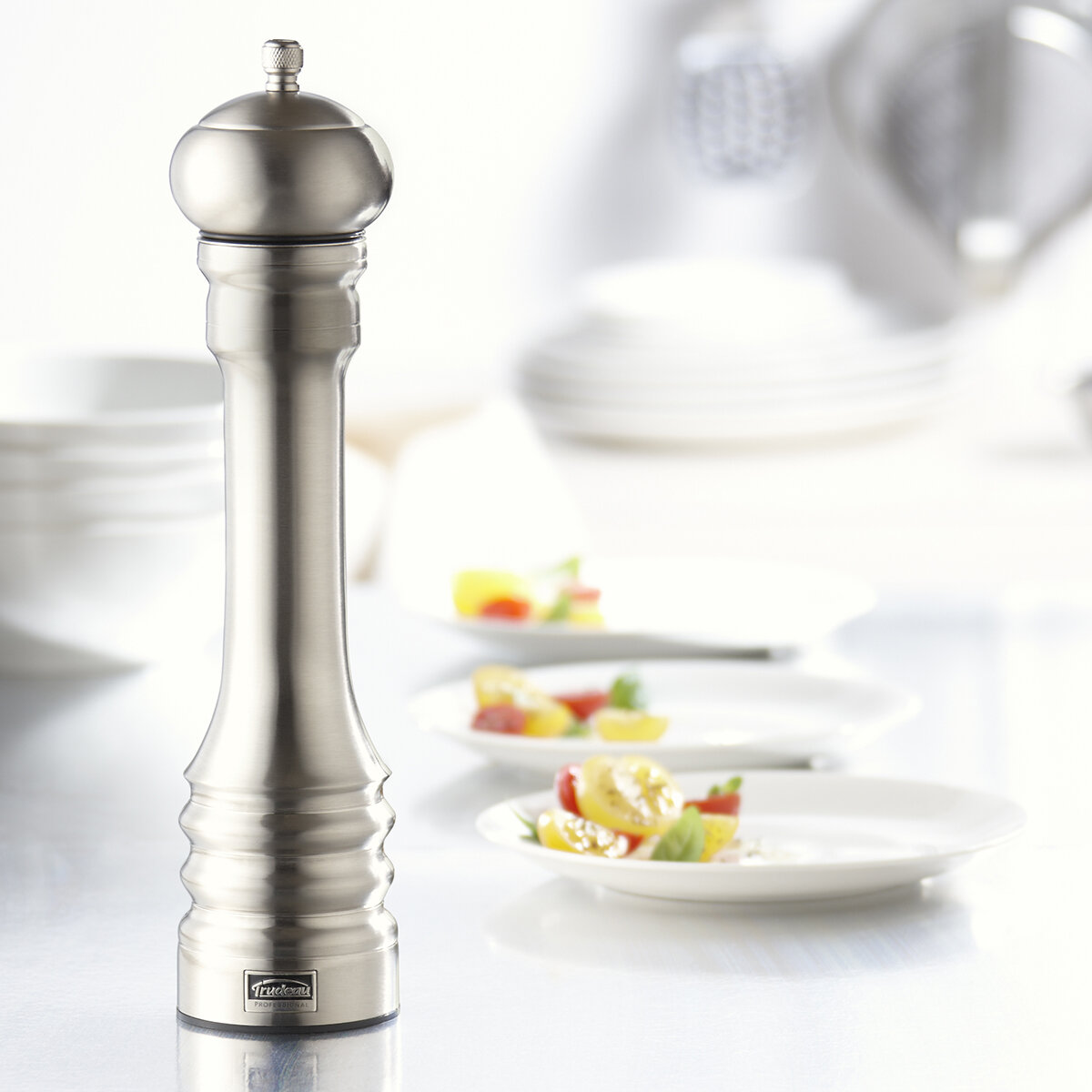 Trudeau Professional Stainless Steel 8 Inch Pepper Mill/salt Mill