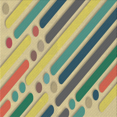 Tapis abstrait beige / vert / orange