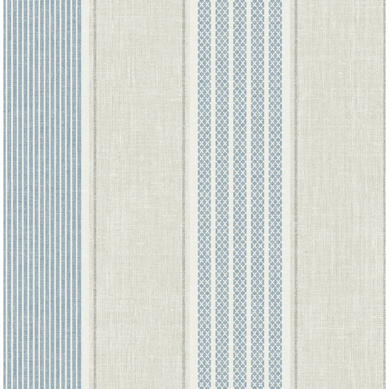 Papier peint à rayures Cerita, Oasis bleu