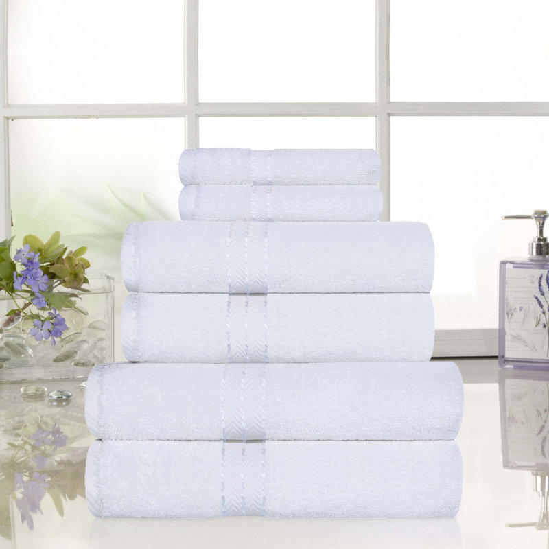 Hotel Turkish Cotton 6-Piece Towel Set, Ultra-Plush & Luxury Weight, White