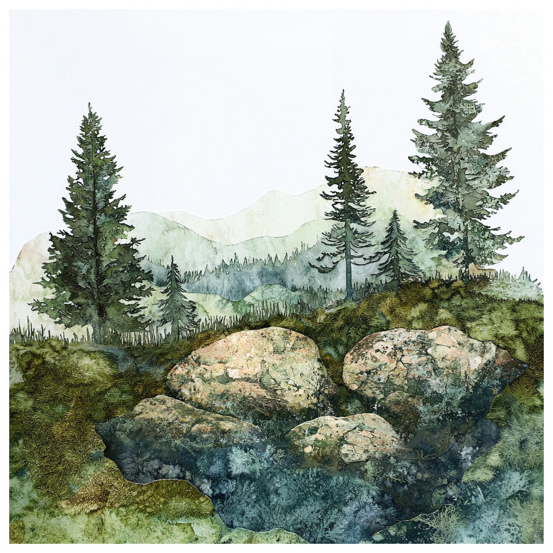 Mountain Forest Landscape Comforter, Twin Extra Long